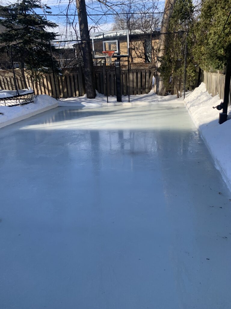 Backyard ice rink installed by Rinkbuild in Toronto GTA